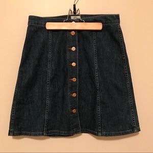 J Crew Button Down Denim Skirt Size 28 NWOT